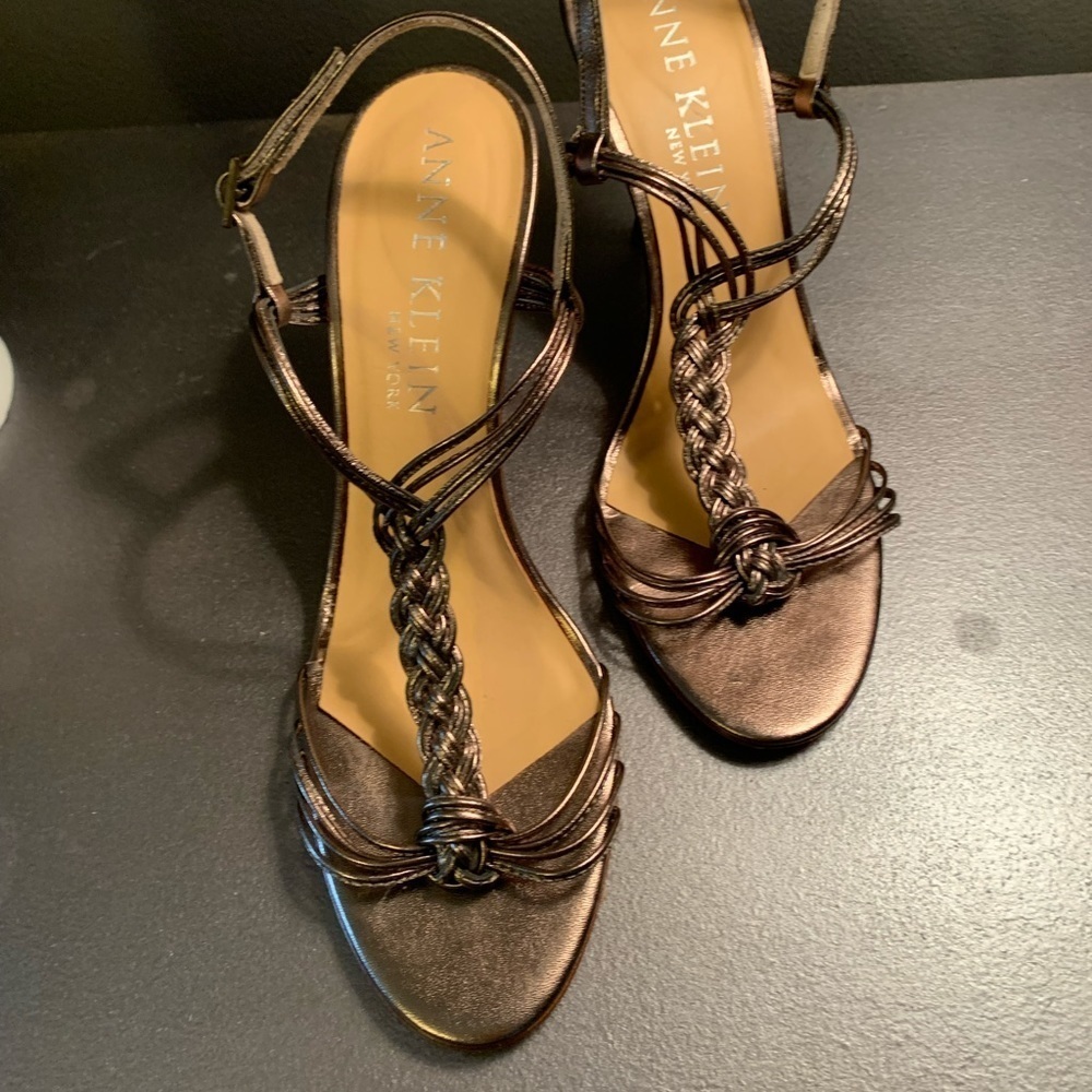 Anne Klein Braid front metallic Sandals